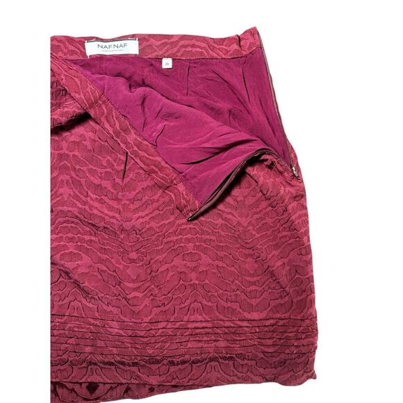 NAF NAF Vintage Red Mini Skirt Women’s EUR Size 36 Animal Print - Picture 3 of 5